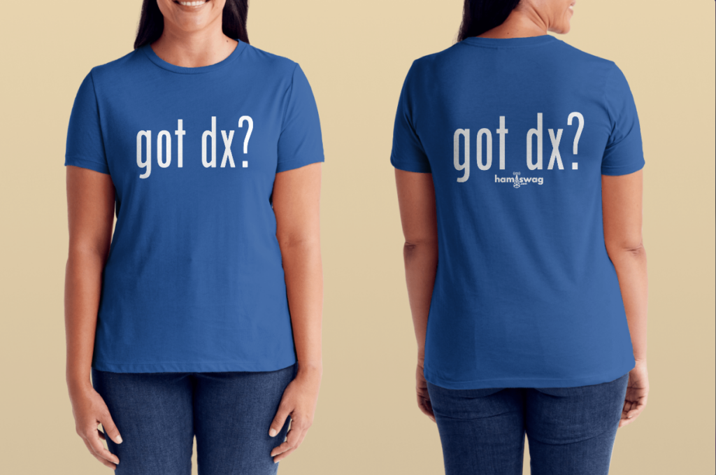 Ladies Got DX Blue T-shirt now available in the swag shop.